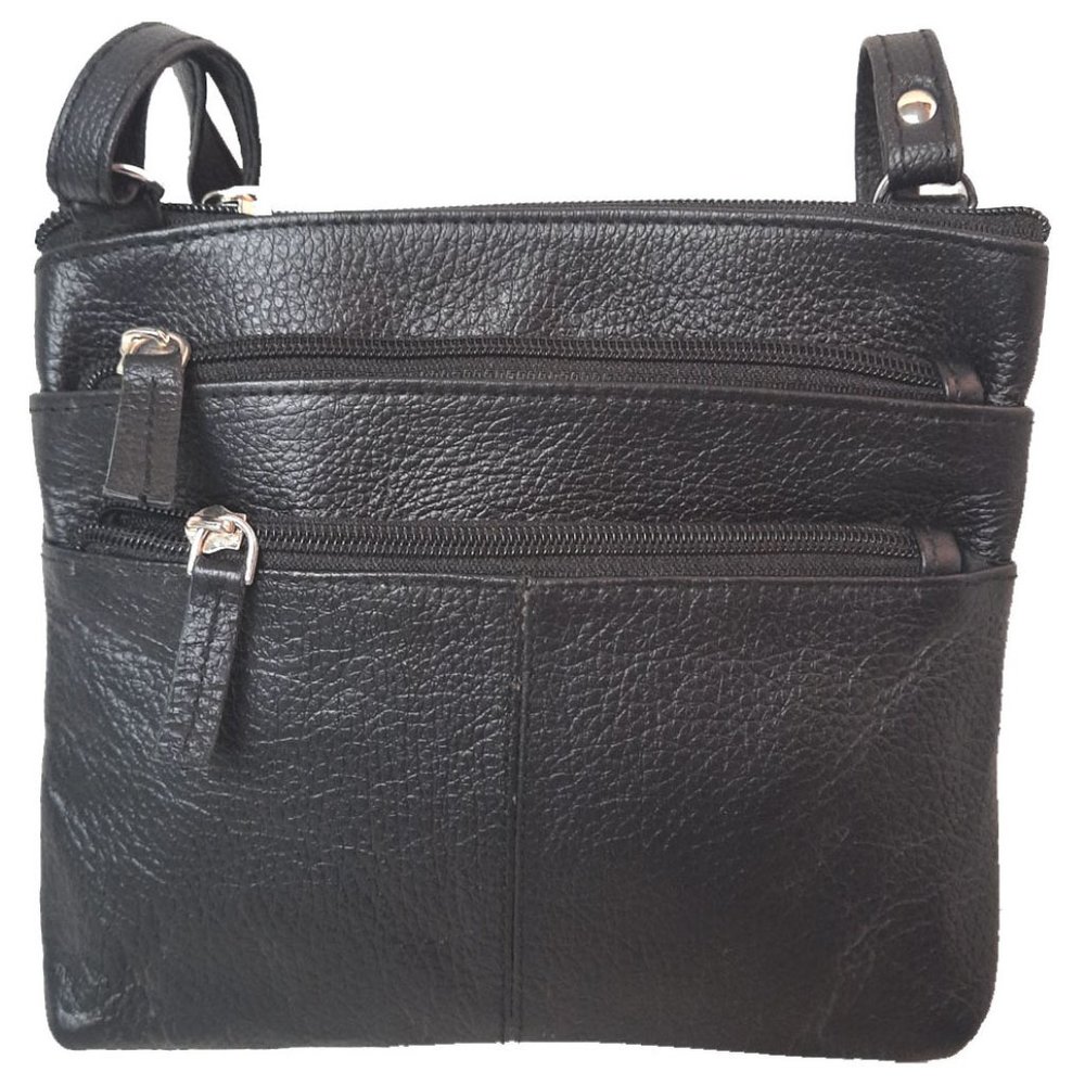 Genuine Cowhide Leather Women's shoulder bag Black #7675